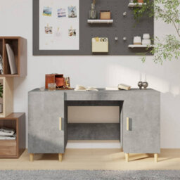 Vidaxl Desk Concrete Grey 140X50X75 Cm Engineered Wood - thumbnail 1