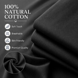 Moonlight Bedding 100% Cotton Hotel Quality Flat Bed Sheet, Top Sheet For Guest House, Spa & Airbnb (Black,single, 175X275 Cm) - thumbnail 2