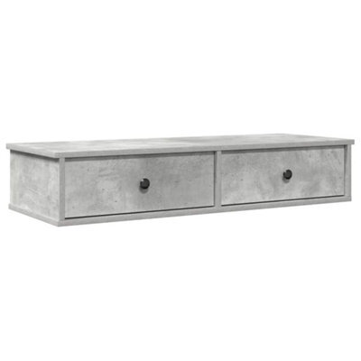 Berkfield Durable Wall Shelf With Drawers Concrete Grey 100X37.5X19 Cm Engineered Wood - image 1