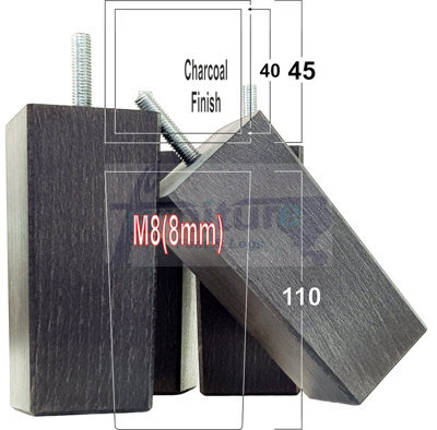 L&F 4X Replacement Furniture Legs Solid Wood 110mm High Sofas Chairs Settee Cabinets Legs M8 Tsp2055 - image 1