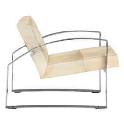 Orsina Hairon Leather Chair With Steel Legs For Patio,modern White Upholstery Chair,stainless Steel  Accent Chair - thumbnail 5