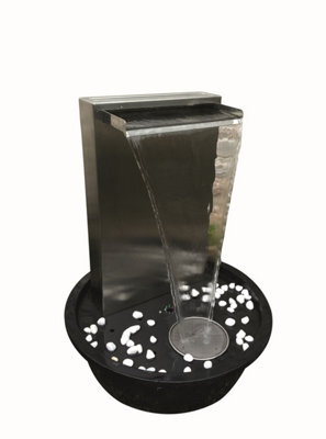 Outdoor Living UK Karachi Stainless Steel Modern Metal Water Feature Without Cover