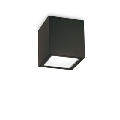 Ideal Lux Luminosa Techo Outdoor Large Surface Mounted Downlight Black Ip54, Gu10 - image 1