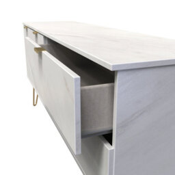 Fuji 2 Drawer 2 Door Wide Sideboard In Marble (Ready Assembled) - thumbnail 5