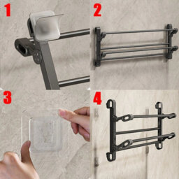 65Cm 2 Tier Wall Mount Shoe Rack Bathroom Slipper Storage Shelf - thumbnail 5