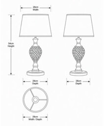 Lighting Supermarket Hannah Luxury Elegant Chrome & Crystal Table Lamp With Grey Linen Shade - thumbnail 7