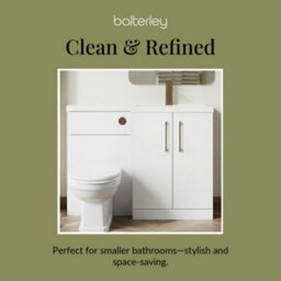Balterley Right-Hand Bathroom Vanity And Wc Unit Combination With Basin - 1100mm - Gloss White With Brushed Bronze Handles - thumbnail 7
