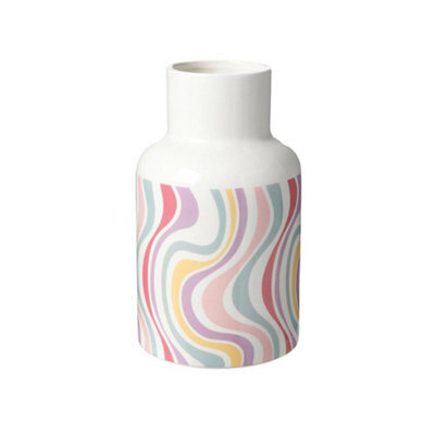 Candy Swirl Patterned Ceramic Decorative Vase - H25 Cm - image 1