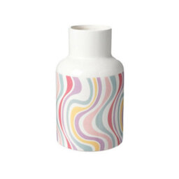 Candy Swirl Patterned Ceramic Decorative Vase - H25 Cm - thumbnail 1