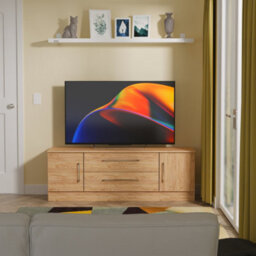 Gloucester Wide 2 Door 2 Drawer Tv Unit In Gold Craft Oak (Ready Assembled)