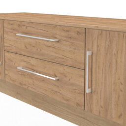 Gloucester Wide 2 Door 2 Drawer Tv Unit In Gold Craft Oak (Ready Assembled) - thumbnail 5