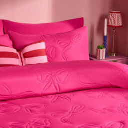 Ohs Bows Pinsonic Bedding Set Microfibre Duvet Cover With Pillowcase, Hot Pink - Single - thumbnail 2