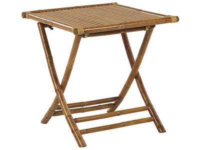 Beliani Foldable Bistro Table 70 X 70 Cm Natural Wood Indoor Outdoor - image 1
