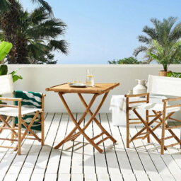 Beliani Foldable Bistro Table 70 X 70 Cm Natural Wood Indoor Outdoor - thumbnail 2