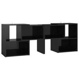 Berkfield Stylish Tv Cabinet High Gloss Black 104X30X52 Cm Engineered Wood - thumbnail 1