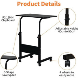 Laptop Stand Side Table Height Adjustable Mobile Computer Desk Study - thumbnail 3