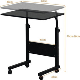 Laptop Stand Side Table Height Adjustable Mobile Computer Desk Study - thumbnail 2
