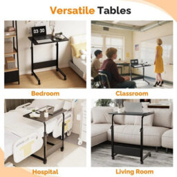 Laptop Stand Side Table Height Adjustable Mobile Computer Desk Study - thumbnail 6