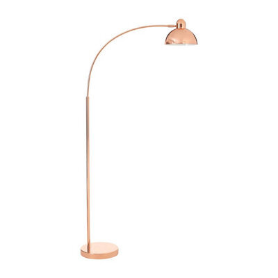 Orsina Copper Floor Lamp With Curved Stem, Arched Floor Lamp With Marble Base, Statement Copper Standing Lamp - image 1