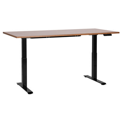 Beliani Electric Adjustable Standing Desk Destines Brown/ Black 160 Cm 72 Cm - image 1
