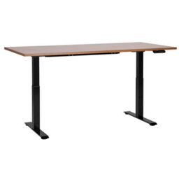 Beliani Electric Adjustable Standing Desk Destines Brown/ Black 160 Cm 72 Cm - thumbnail 1