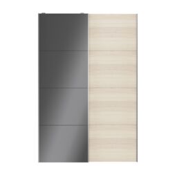 GoodHome Atomia Contemporary Panelled Without Mirror Doors Anthracite Oak Effect High Gloss 2 Door Sliding Wardrobe Door Kit (H)2250mm (W)1500mm - thumbnail 2