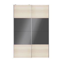 GoodHome Atomia Contemporary Panelled Without Mirror Doors Anthracite Oak Effect High Gloss 2 Door Sliding Wardrobe Door Kit (H)2250mm (W)1500mm - thumbnail 3