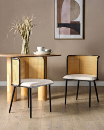 Beliani Set Of 2 Dining Chairs Kobuk Metal Black - thumbnail 2