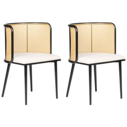 Beliani Set Of 2 Dining Chairs Kobuk Metal Black - thumbnail 1