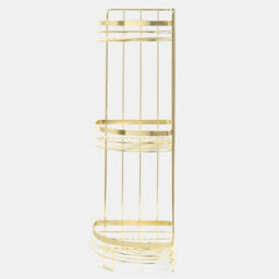 3 Tier Shower Caddy Bathroom Organiser Plastic Freestanding Corner Shelf 3 Tier  Gold - thumbnail 3