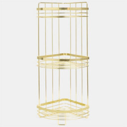 3 Tier Shower Caddy Bathroom Organiser Plastic Freestanding Corner Shelf 3 Tier  Gold
