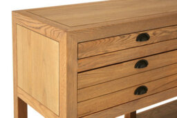Orsina Spacious Storage Grey Wood Sideboard, Open Shelf Sideboard For Livingroom, Six Drawers Wooden Sideboard - thumbnail 4