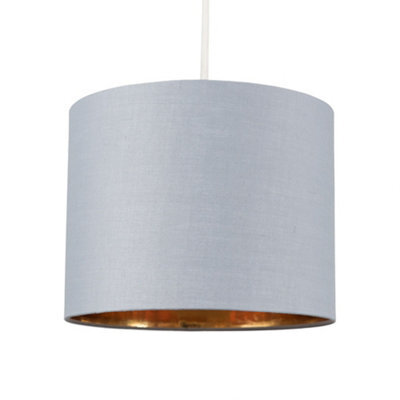 Valuelights Reni Warm Grey & Gold Inner Drum Ceiling Lamp Shade (D)25Cm - image 1