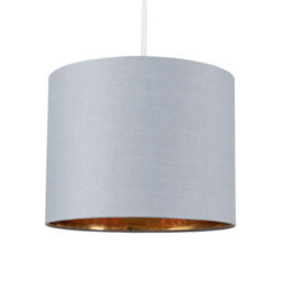 Valuelights Reni Warm Grey & Gold Inner Drum Ceiling Lamp Shade (D)25Cm - thumbnail 1