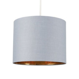 Valuelights Reni Warm Grey & Gold Inner Drum Ceiling Lamp Shade (D)25Cm - thumbnail 6