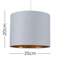 Valuelights Reni Warm Grey & Gold Inner Drum Ceiling Lamp Shade (D)25Cm - thumbnail 7