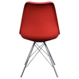 Fusion Living Soho Red Plastic Dining Chair With Chrome Metal Legs - thumbnail 4