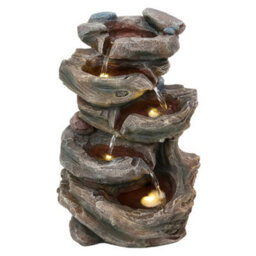 Breeins Solar-Powered Water Fountain Outdoor Gardening Decor With Faux Wooden Texture, 45Cm(H) - thumbnail 5