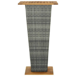 Berkfield Bar Table Grey 60X60X110 Cm Poly Rattan And Solid Acacia Wood - thumbnail 2