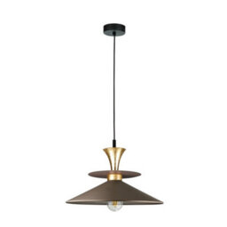 Luminosa Lighting Luminosa Della Dome Pendant Ceiling Light Brown, Gold 1X E27 - thumbnail 1