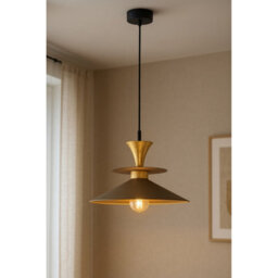 Luminosa Lighting Luminosa Della Dome Pendant Ceiling Light Brown, Gold 1X E27 - thumbnail 2