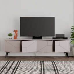 "Decortie Dune Modern Tv Unit Multimedia Centre With Storage Stylish Tv Cabinet 65"" Tvs Mocha Grey 180Cm" - thumbnail 5