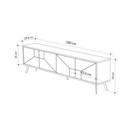 "Decortie Dune Modern Tv Unit Multimedia Centre With Storage Stylish Tv Cabinet 65"" Tvs Mocha Grey 180Cm" - thumbnail 3