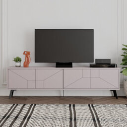 "Decortie Dune Modern Tv Unit Multimedia Centre With Storage Stylish Tv Cabinet 65"" Tvs Mocha Grey 180Cm" - thumbnail 1