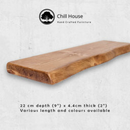 Chill House Ltd Chill House Rustic Live Edge Floating Shelf, Dark Oak, 60Cm - thumbnail 6