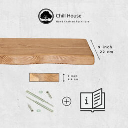 Chill House Ltd Chill House Rustic Live Edge Floating Shelf, Dark Oak, 60Cm - thumbnail 4