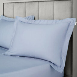 Bianca 400 Thread Count Cotton Sateen Oxford Pillowcase Pair Blue