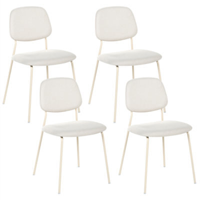 Beliani Set Of 4 Dining Chairs Riley Fabric Off-White - image 1