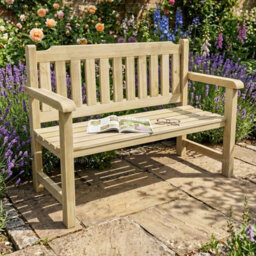 Pressure Treated Wooden Garden Bench - 2 Seater 4Ft Wide (1200mm) - thumbnail 1
