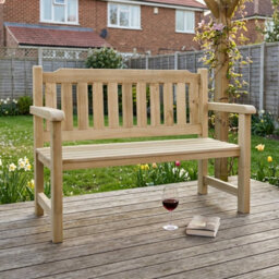 Pressure Treated Wooden Garden Bench - 2 Seater 4Ft Wide (1200mm) - thumbnail 3